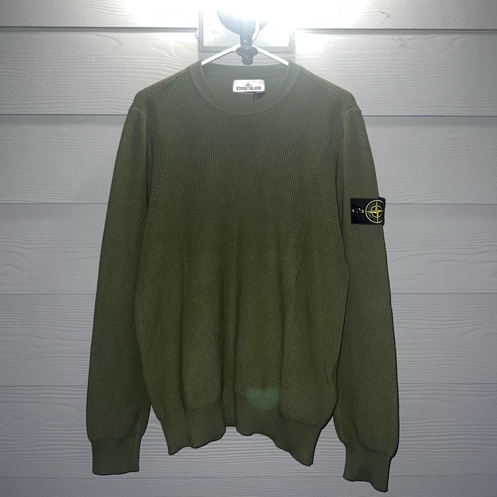 Stone Island Ribbed Soft Cotton Knit 'Olive'